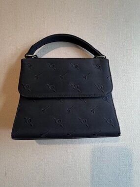 AMANDA SMITH floral satin DARK BLUE handbag